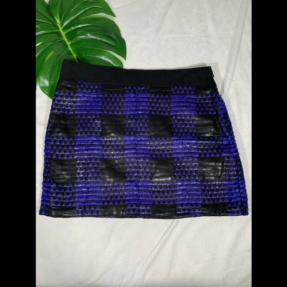 NEW! Milly of New York Patchwork Plaid Black Multi Mini Skirt [ SZ 8 ]‎